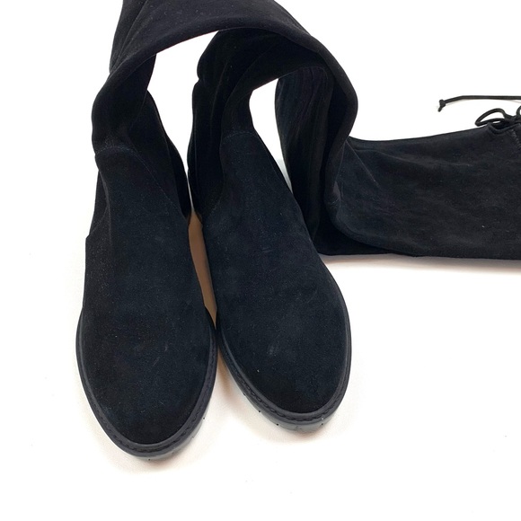 Stuart Weitzman Over The Knee Boots Suede Leather Low Block Heel Lug Sole 7 B - Picture 5 of 10